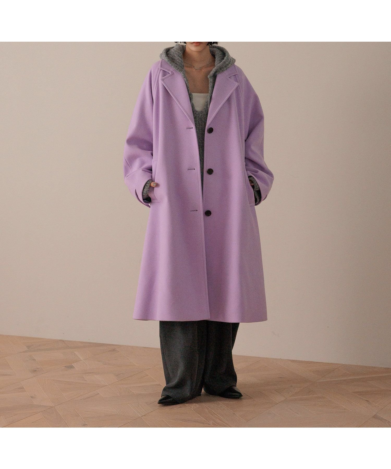 【ローリーズファーム/LOWRYS FARM】のウールライクチェスターコート インテリア・キッズ・メンズ・レディースファッション・服の通販 founy(ファニー) ファッション Fashion レディースファッション Fashion for Women アウター Coat / Outerwear Collection コート・ロングコート・ピーコート Long Coats, Peacoats & More チェスターコート・ロング丈アウター Chester Coats / Chesterfield Long Coats アクセサリー Fashion Accessories ウォーム Warm Fabric シンプル Simple, Minimal チェスター Chester, Chester Coat フロント Front, Front Design マフラー Scarf, Muffler パープル|ID: prp329100004721177 ipo3291000000034710328