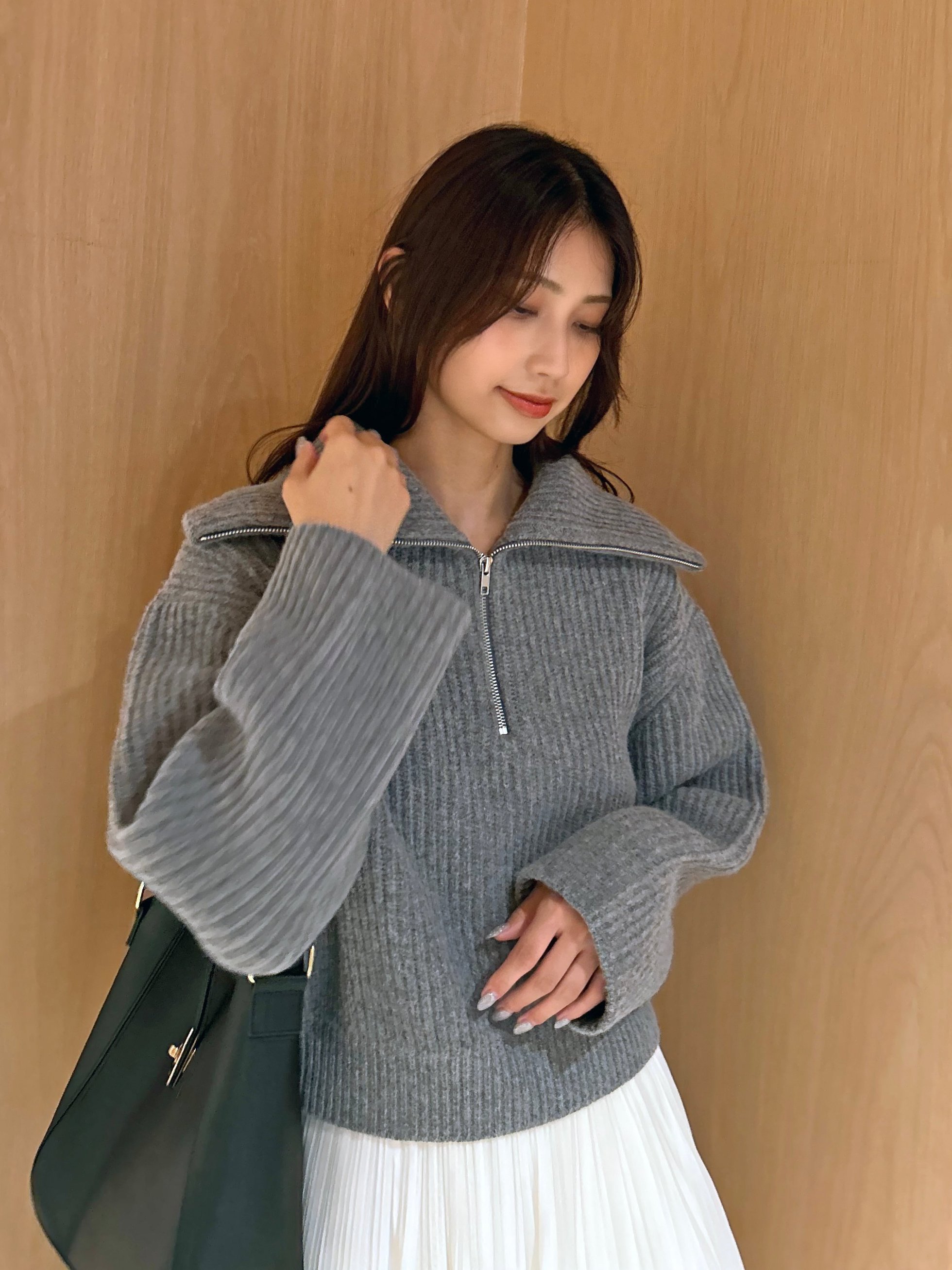 【スナイデル/SNIDEL】のウールハーフジップニットプルオーバー インテリア・キッズ・メンズ・レディースファッション・服の通販 founy(ファニー) 　ファッション　Fashion　レディースファッション　Fashion for Women　トップス・カットソー　Cut & Sew Tops　ニット　Knit Tops & Sweaters　カジュアルプルオーバー・ニットトップス　Pullovers & Knit Tops / Casual Pullovers　イエロー　Yellow　畦　Ribbed Knit　今季　This Season, Current Season　ストレート　Straight, Straight Cut　スマート　Smart, Elegant　トレンド　Trend, Trending Now　フォルム　Silhouette, Form　ベーシック　Basic, Essential　ワイド　Wide, Wide Fit　おすすめ　Recommended / Our Picks　GRY[006]|ID: prp329100004721237 ipo3291000000034119656