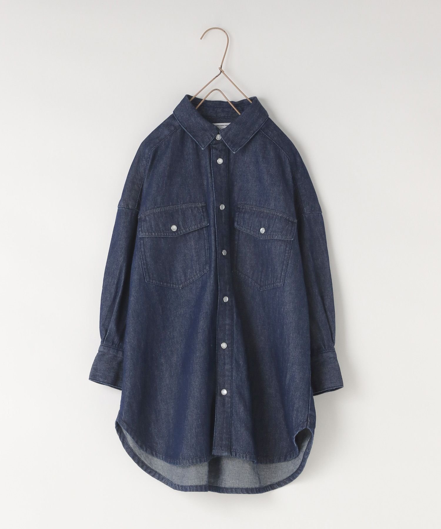 【ローリーズファーム/LOWRYS FARM / KIDS】のデニムシャツワンピース インテリア・キッズ・メンズ・レディースファッション・服の通販 founy(ファニー) 　ファッション　Fashion　キッズファッション　Fashion for Kids　ワンピース　Dresses　ウエスタン　Western Style　ショルダー　Shoulder, Shoulder Strap　フラップ　Flap, Flap Pocket　フレア　Flare, Flared　ポケット　Pocket, Pocket Detail　ヨーク　Yoke, Yoke Design　ワンウォッシュ|ID: prp329100004721243 ipo3291000000034119691