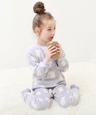 【デビロック/devirock / KIDS】のガールズ もこもこフリース パジャマ 長袖パジャマ ルームウェア 長袖 25AW 004-クマ-Dバイオレット|ID: prp329100004721253 ipo3291000000034119784