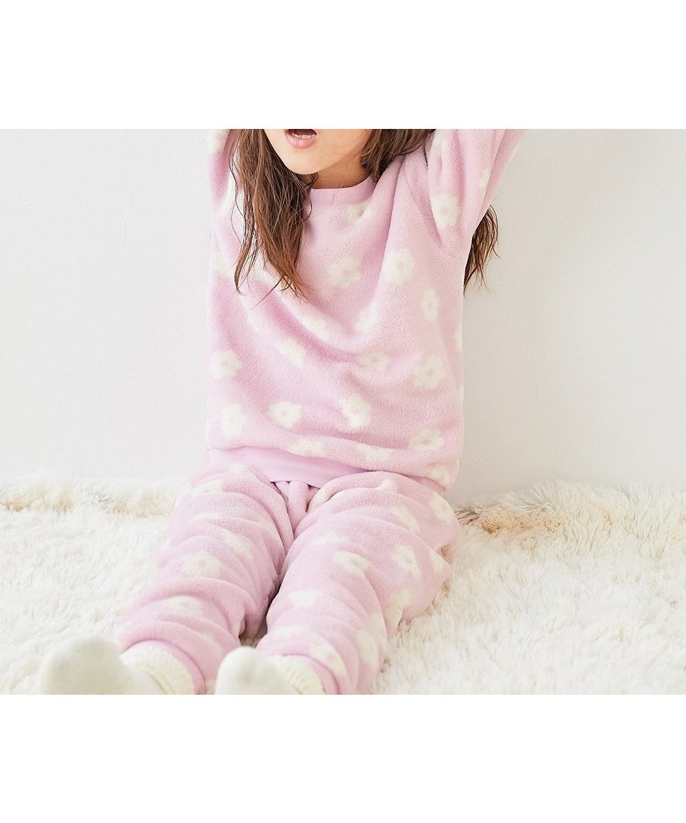 【デビロック/devirock / KIDS】のガールズ もこもこフリース パジャマ 長袖パジャマ ルームウェア 長袖 25AW インテリア・キッズ・メンズ・レディースファッション・服の通販 founy(ファニー) 　ファッション　Fashion　キッズファッション　Fashion for Kids　長袖　Long Sleeve, Full Sleeve　パジャマ　Pajamas, Sleepwear　おすすめ　Recommended / Our Picks　2025年　2025　2025-2026秋冬・A/W　Autumn/Winter 2025–26 AW25–26　007-フラワー-ピンク|ID: prp329100004721253 ipo3291000000034119789