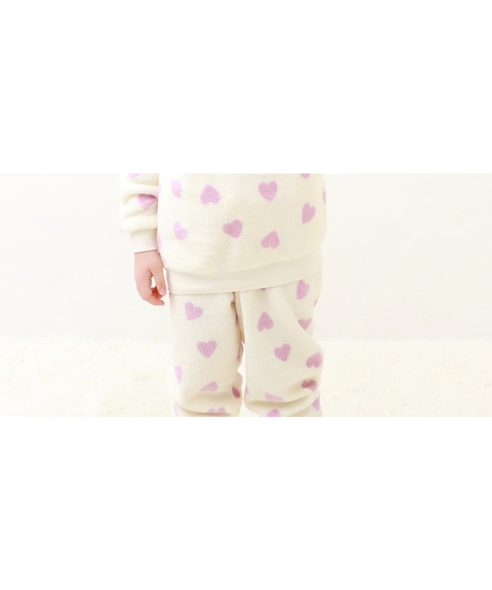 【デビロック/devirock / KIDS】のガールズ もこもこフリース パジャマ 長袖パジャマ ルームウェア 長袖 25AW インテリア・キッズ・メンズ・レディースファッション・服の通販 founy(ファニー) ファッション Fashion キッズファッション Fashion for Kids 長袖 Long Sleeve, Full Sleeve パジャマ Pajamas, Sleepwear おすすめ Recommended / Our Picks 2025年 2025 2025-2026秋冬・A/W Autumn/Winter 2025–26 AW25–26 001-ハート-オフホワイト|ID: prp329100004721253 ipo3291000000034293420