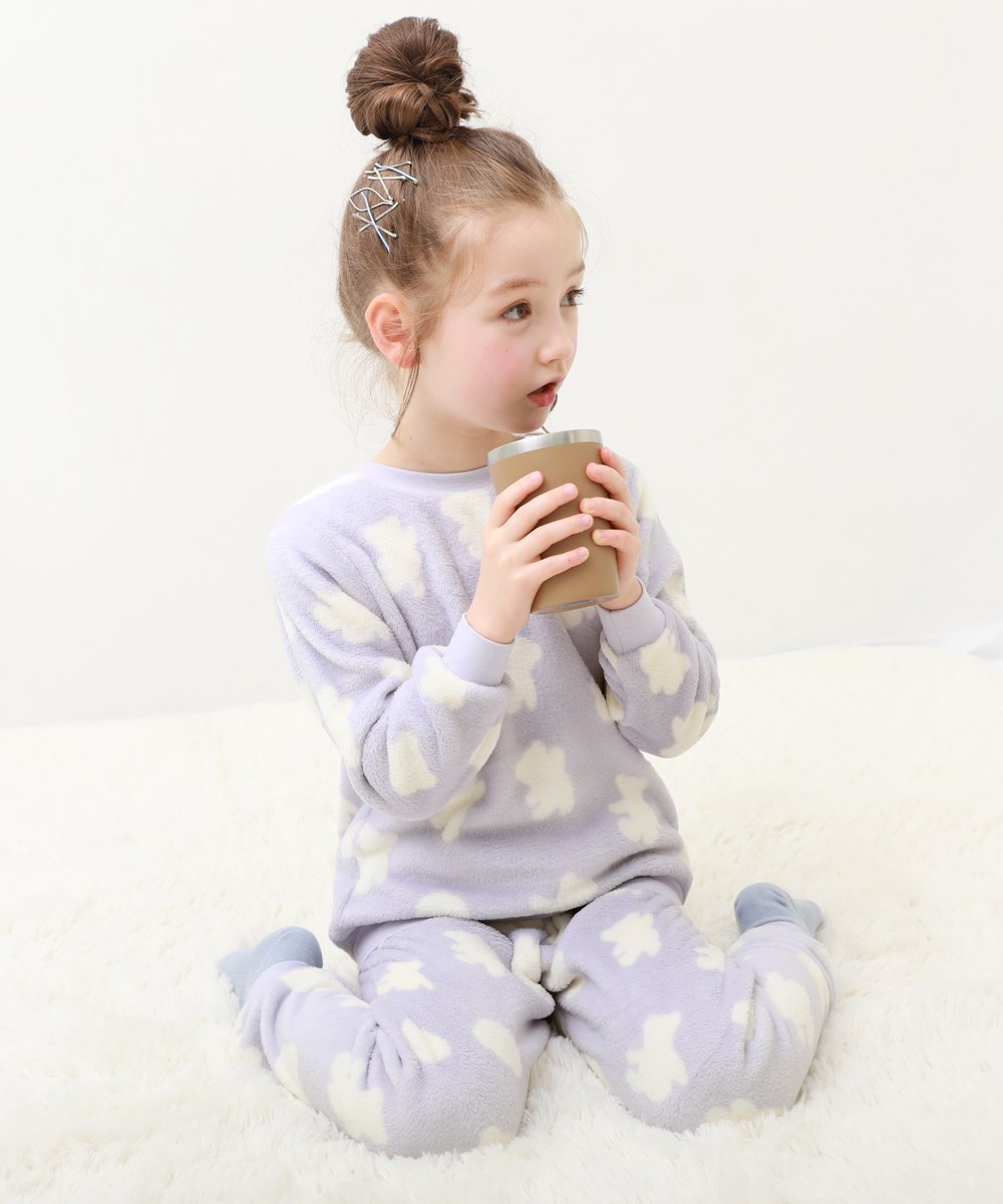 【デビロック/devirock / KIDS】のガールズ もこもこフリース パジャマ 長袖パジャマ ルームウェア 長袖 25AW インテリア・キッズ・メンズ・レディースファッション・服の通販 founy(ファニー) ファッション Fashion キッズファッション Fashion for Kids 長袖 Long Sleeve, Full Sleeve パジャマ Pajamas, Sleepwear おすすめ Recommended / Our Picks 2025年 2025 2025-2026秋冬・A/W Autumn/Winter 2025–26 AW25–26 004-クマ-Dバイオレット|ID: prp329100004721253 ipo3291000000034293422