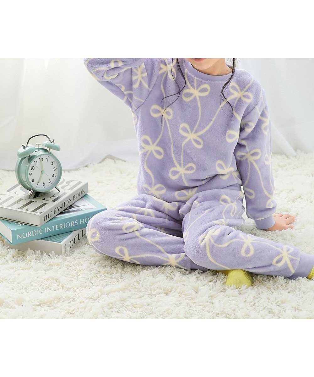 【デビロック/devirock / KIDS】のガールズ もこもこフリース パジャマ 長袖パジャマ ルームウェア 長袖 25AW インテリア・キッズ・メンズ・レディースファッション・服の通販 founy(ファニー) ファッション Fashion キッズファッション Fashion for Kids 長袖 Long Sleeve, Full Sleeve パジャマ Pajamas, Sleepwear おすすめ Recommended / Our Picks 2025年 2025 2025-2026秋冬・A/W Autumn/Winter 2025–26 AW25–26 009-リボン-Gブルー|ID: prp329100004721253 ipo3291000000034293429