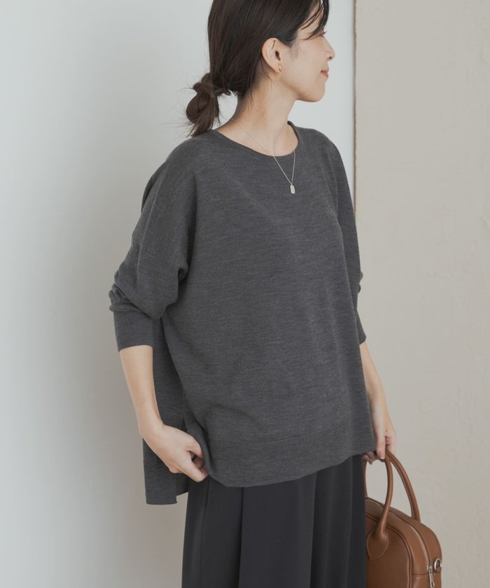 【アーバンリサーチ ドアーズ/URBAN RESEARCH DOORS】のウォッシャブルウールワイドプルオーバー インテリア・キッズ・メンズ・レディースファッション・服の通販 founy(ファニー) https://founy.com/ ファッション Fashion レディースファッション Fashion for Women トップス・カットソー Cut & Sew Tops カジュアルプルオーバー・ニットトップス Pullovers & Knit Tops / Casual Pullovers 2025年 2025 2025-2026秋冬・A/W Autumn/Winter 2025–26 AW25–26 冬 Winter / This Winter おすすめ Recommended / Our Picks なめらか Smooth, Silky Texture スリット Slit, Slit Detail フロント Front, Front Design ベーシック Basic, Essential ワイド Wide, Wide Fit エレガント 上品 Elegant 洗える Machine Washable A/W・秋冬 Autumn/Winter |ID: prp329100004721281 ipo3291000000034417531