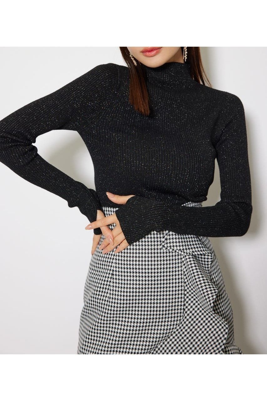 【リエンダ/rienda】のサムホール付きウォッシャブルハイネックニットトップス インテリア・キッズ・メンズ・レディースファッション・服の通販 founy(ファニー) 　ファッション　Fashion　レディースファッション　Fashion for Women　トップス・カットソー　Cut & Sew Tops　ニット　Knit Tops & Sweaters　コンパクト　Compact, Small Size　ハイネック　High Neck, Mock Neck　ベーシック　Basic, Essential　再入荷　Restock / Back in Stock　BLK|ID: prp329100004721340 ipo3291000000034622741