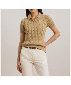 【ラルフローレン/RALPH LAUREN】のケーブルニット コットン ポロ セーター 人気、トレンドファッション・服の通販 founy(ファニー) ファッション Fashion レディースファッション Fashion for Women トップス・カットソー Cut & Sew Tops ニット Knit Tops & Sweaters スリム Slim, Slim Fit セーター Sweater, Knitwear フィット Fit, Slim Fit ポロシャツ Polo Shirt, Collared Tee 半袖 Short Sleeve, Half Sleeve |ID:prp329100004721350