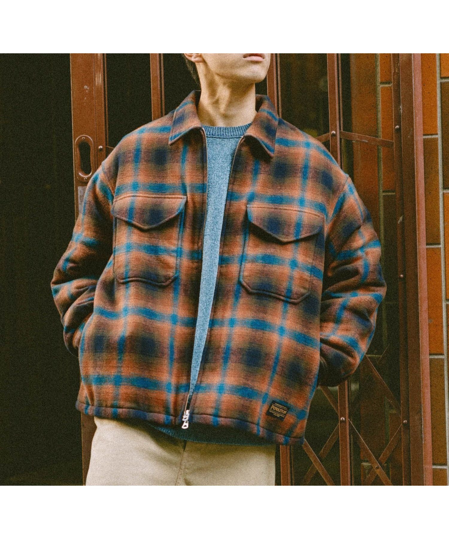 【ニコアンド/niko and / MEN】の【PENDLETON(ペンドルトン)】別注 ZIP CPO JACKET インテリア・キッズ・メンズ・レディースファッション・服の通販 founy(ファニー) 　ファッション　Fashion　メンズファッション　Fashion for Men　キルト　Quilt, Quilted Fabric　ジャケット　Jacket, Outerwear　スウェット / スエット　Sweatshirt, Sweatwear　チェック　Check, Plaid, Tartan　デニム　Denim, Jeans Material　パーカー　Hoodie, Parka　フロント　Front, Front Design　ブランケット　Blanket, Throw Blanket　別注　Limited Edition, Custom Order　リラックス　Relax, Relaxed Fit　A/W・秋冬　Autumn/Winter　冬　Winter / This Winter　おすすめ　Recommended / Our Picks　2025年　2025　2025-2026秋冬・A/W　Autumn/Winter 2025–26 AW25–26　ダークブラウン58|ID: prp329100004721356 ipo3291000000034198105