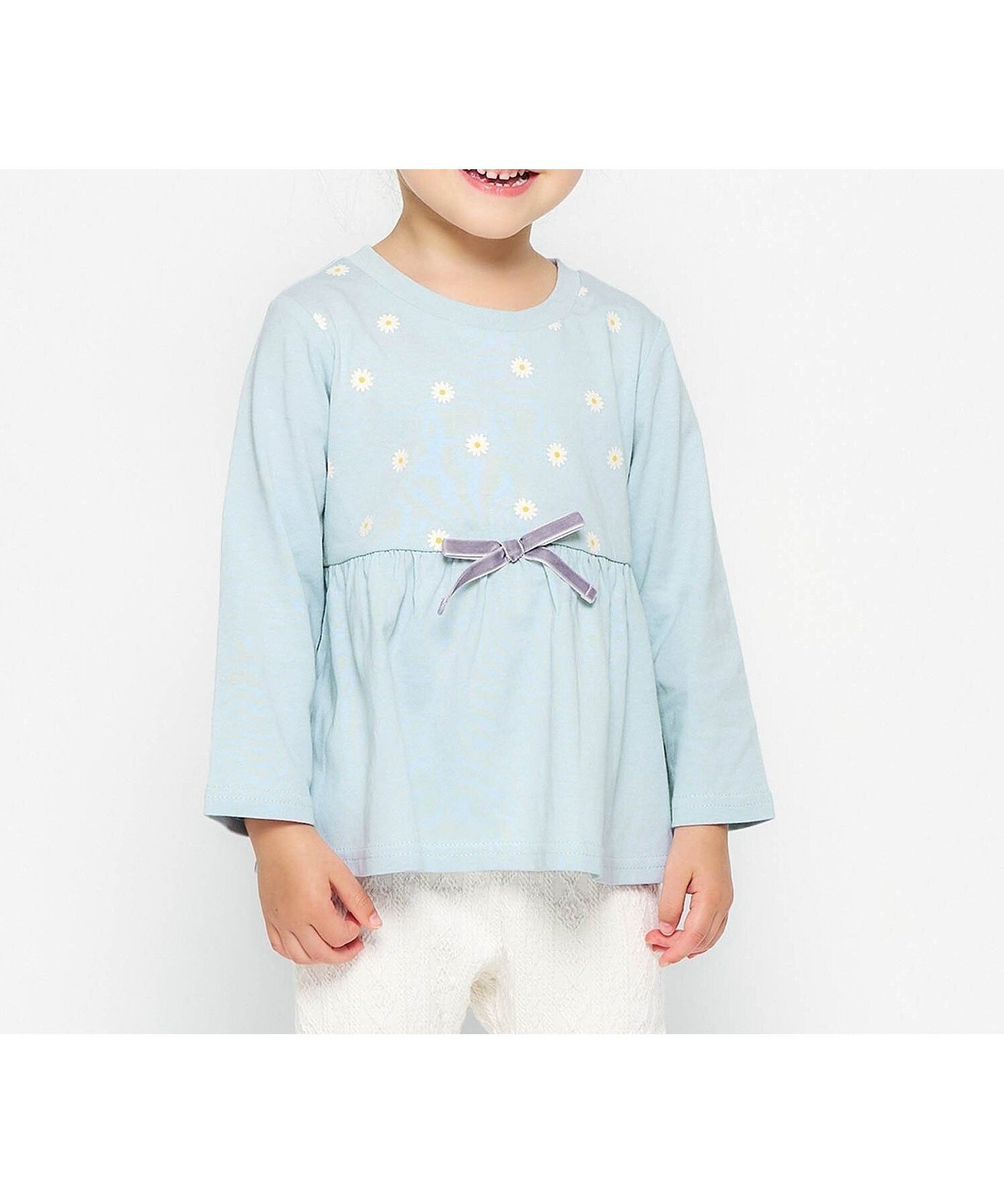 【エフオー オンラインストア/F.O.Online Store / KIDS】のペプラムフレアTシャツ/7days Style インテリア・キッズ・メンズ・レディースファッション・服の通販 founy(ファニー) 　ファッション　Fashion　キッズファッション　Fashion for Kids　フレア　Flare, Flared　ペプラム　Peplum, Flared Hem　長袖　Long Sleeve, Full Sleeve　ミント|ID: prp329100004721692 ipo3291000000034122884