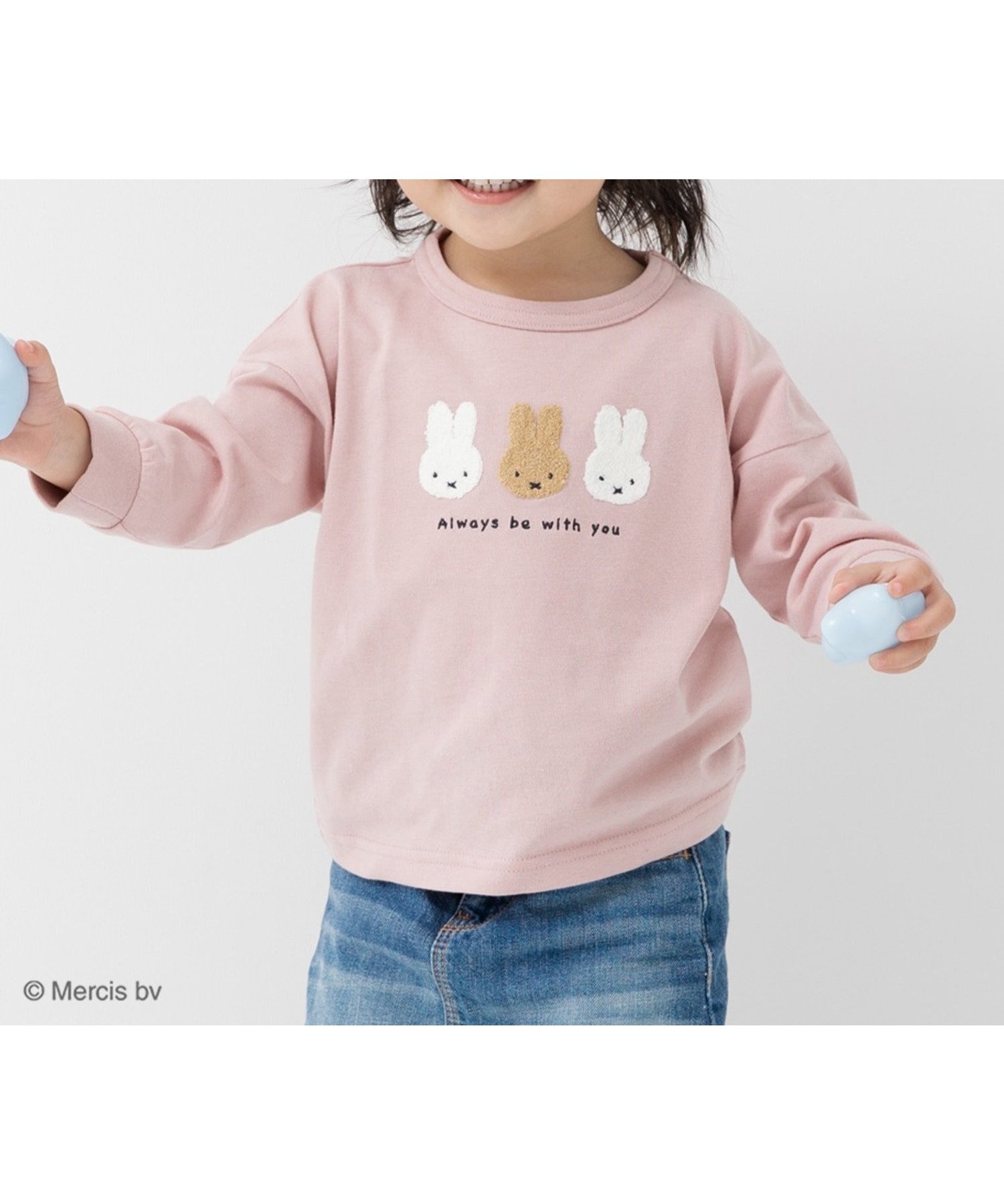 【チルツー/chil2 / KIDS】のミッフィー 長袖Tシャツ インテリア・キッズ・メンズ・レディースファッション・服の通販 founy(ファニー) 　ファッション　Fashion　キッズファッション　Fashion for Kids　アニマル　Animal Print　フェイス　Face, Facial Design　長袖　Long Sleeve, Full Sleeve　Cサガラ/スモークピンク|ID: prp329100004721694 ipo3291000000034122951