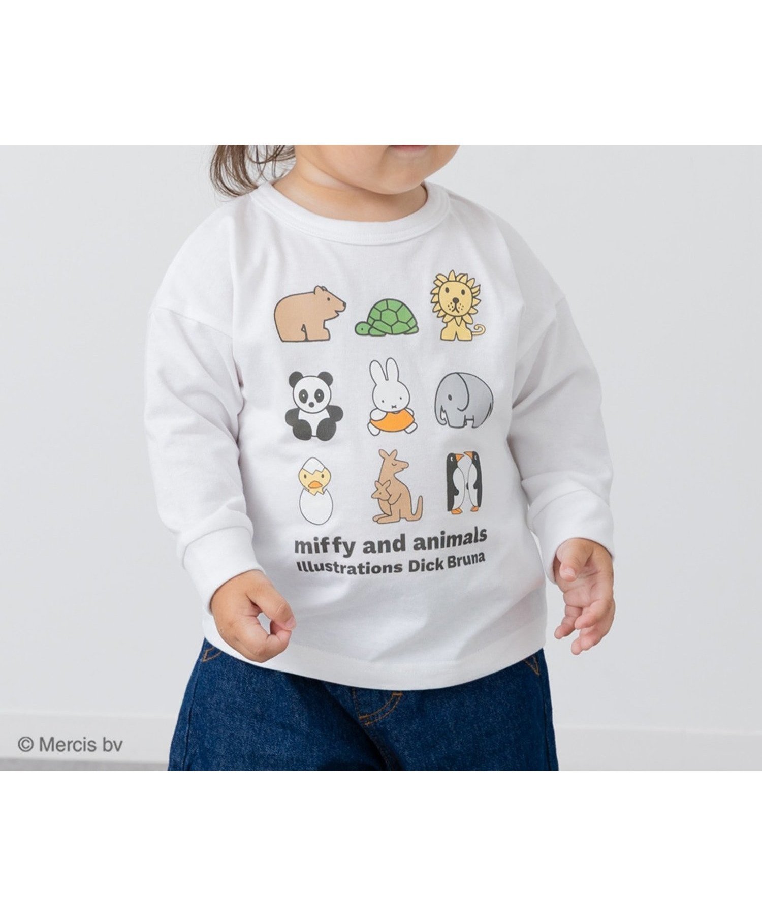 【チルツー/chil2 / KIDS】のミッフィー 長袖Tシャツ インテリア・キッズ・メンズ・レディースファッション・服の通販 founy(ファニー) 　ファッション　Fashion　キッズファッション　Fashion for Kids　アニマル　Animal Print　フェイス　Face, Facial Design　長袖　Long Sleeve, Full Sleeve　Eアニマル/ホワイト|ID: prp329100004721694 ipo3291000000034122955