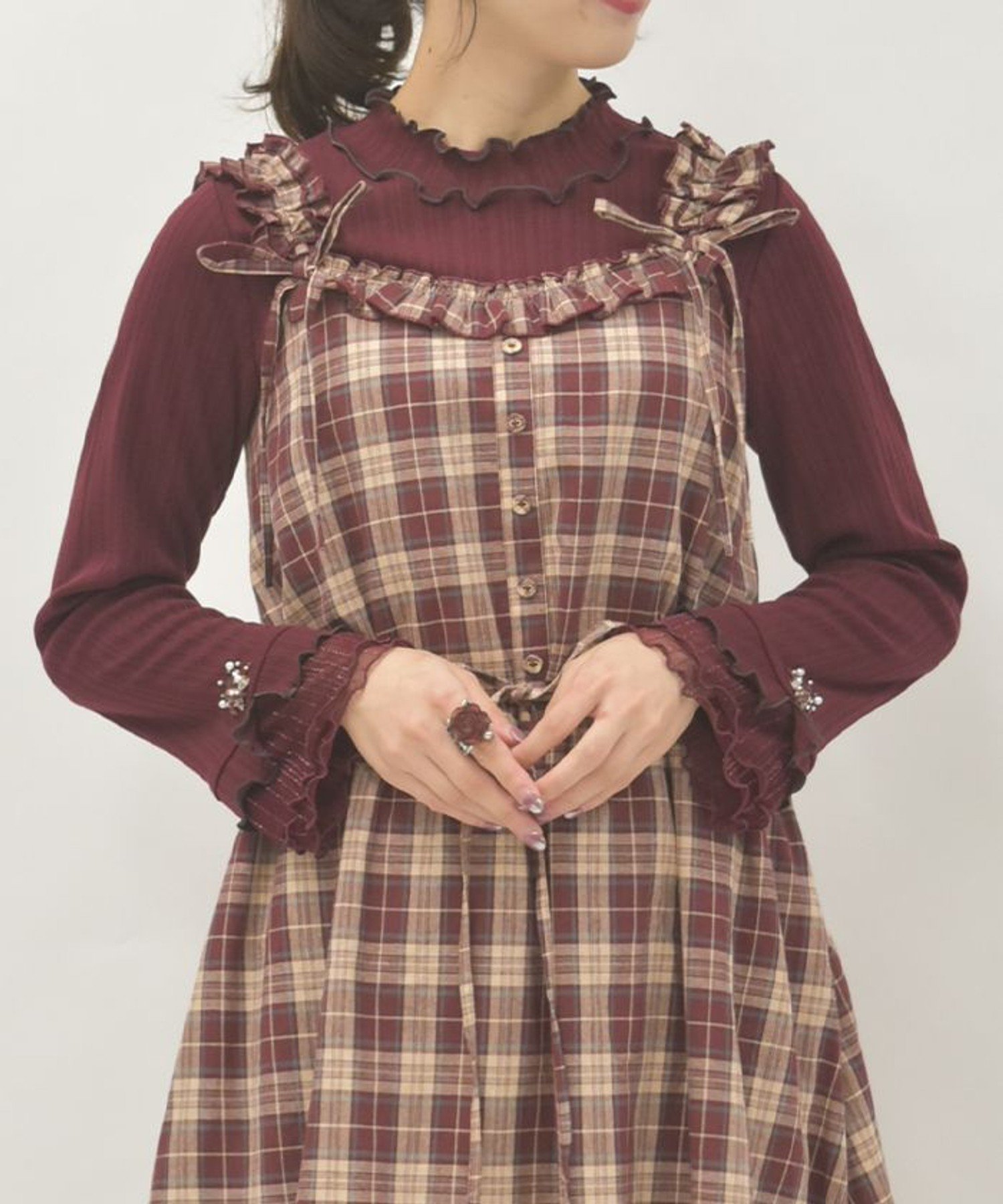 【アクシーズファム/axes femme】のラメチュールメロープルオーバー インテリア・キッズ・メンズ・レディースファッション・服の通販 founy(ファニー)  ファッション Fashion レディースファッション Fashion for Women トップス・カットソー Cut & Sew Tops カジュアルプルオーバー・ニットトップス Pullovers & Knit Tops / Casual Pullovers インナー Innerwear 秋 Autumn カラフル Colorful Design ストライプ Stripe, Striped Pattern スリット Slit, Slit Detail パープル Purple, Violet パール Pearl, Pearl Accent ビジュー Bijou, Jewel-like Accent フリル Frill, Ruffle ワンポイント One Point, Statement Accent 冬 Winter / This Winter おすすめ Recommended / Our Picks ワイン|ID: prp329100004721695 ipo3291000000034353507