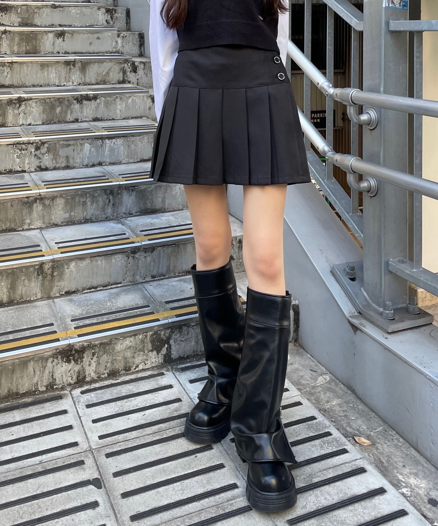 【レピピアルマリオ/repipi armario / KIDS】のチェックスソプリーツスカート インテリア・キッズ・メンズ・レディースファッション・服の通販 founy(ファニー) 　ファッション　Fashion　キッズファッション　Fashion for Kids　トレンド　Trend, Trending Now　プリーツ　Pleats, Pleated　ポケット　Pocket, Pocket Detail　ロング　Long, Long-Length　今季　This Season, Current Season　ブラック09|ID: prp329100004721706 ipo3291000000034123132