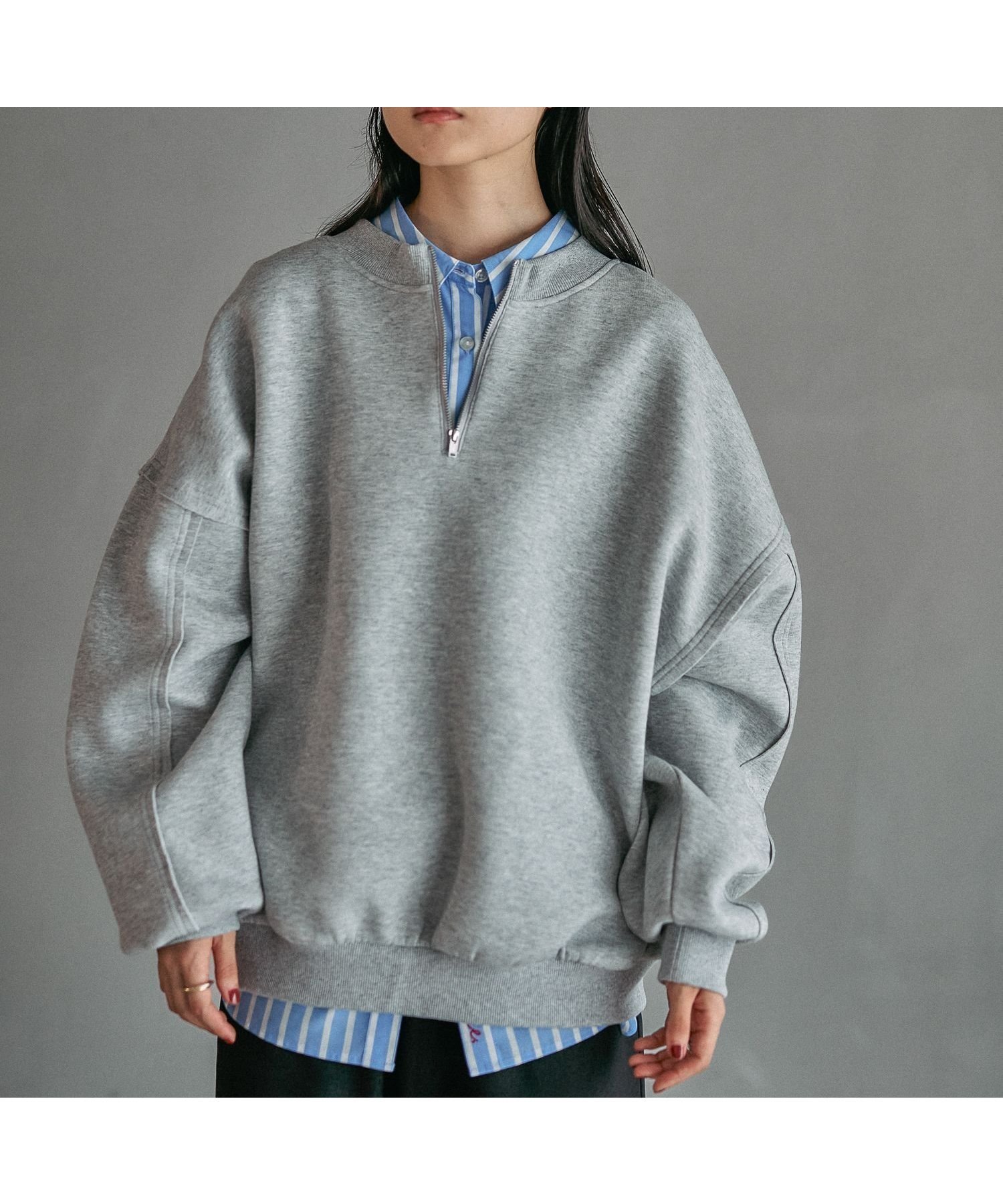 【レプシィム ローリーズファーム/LEPSIM LOWRYS FARM】のパフエア切り替えBIGプルオーバー インテリア・キッズ・メンズ・レディースファッション・服の通販 founy(ファニー) ファッション Fashion レディースファッション Fashion for Women トップス・カットソー Cut & Sew Tops カジュアルプルオーバー・ニットトップス Pullovers & Knit Tops / Casual Pullovers おすすめ Recommended / Our Picks シンプル Simple, Minimal チェック Check, Plaid, Tartan ハーフ Half, Half-Length トップグレー15|ID: prp329100004721707 ipo3291000000034855367