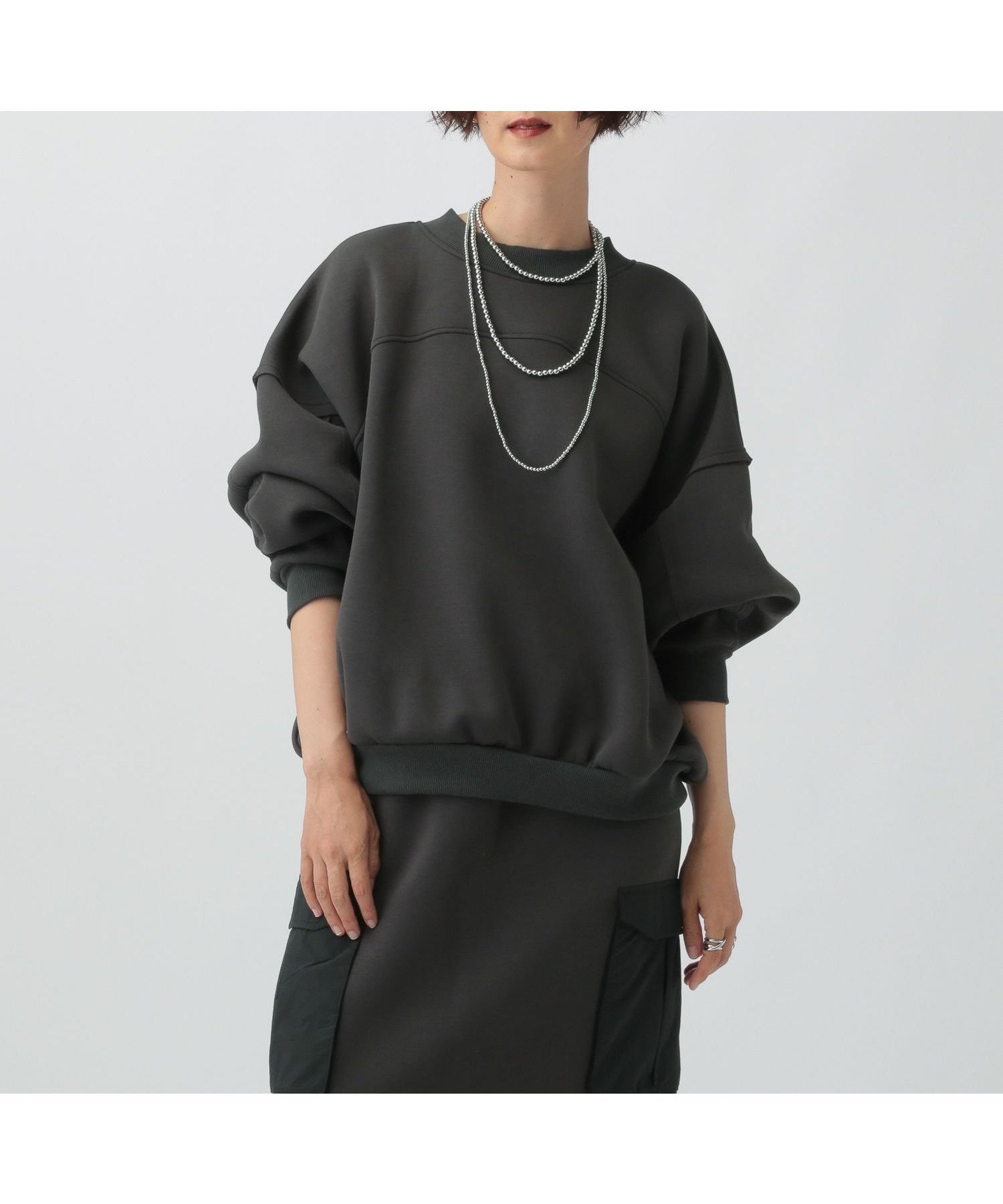 【レプシィム ローリーズファーム/LEPSIM LOWRYS FARM】のパフエア切り替えBIGプルオーバー インテリア・キッズ・メンズ・レディースファッション・服の通販 founy(ファニー) ファッション Fashion レディースファッション Fashion for Women トップス・カットソー Cut & Sew Tops カジュアルプルオーバー・ニットトップス Pullovers & Knit Tops / Casual Pullovers おすすめ Recommended / Our Picks シンプル Simple, Minimal チェック Check, Plaid, Tartan ハーフ Half, Half-Length チャコール18|ID: prp329100004721707 ipo3291000000034855368