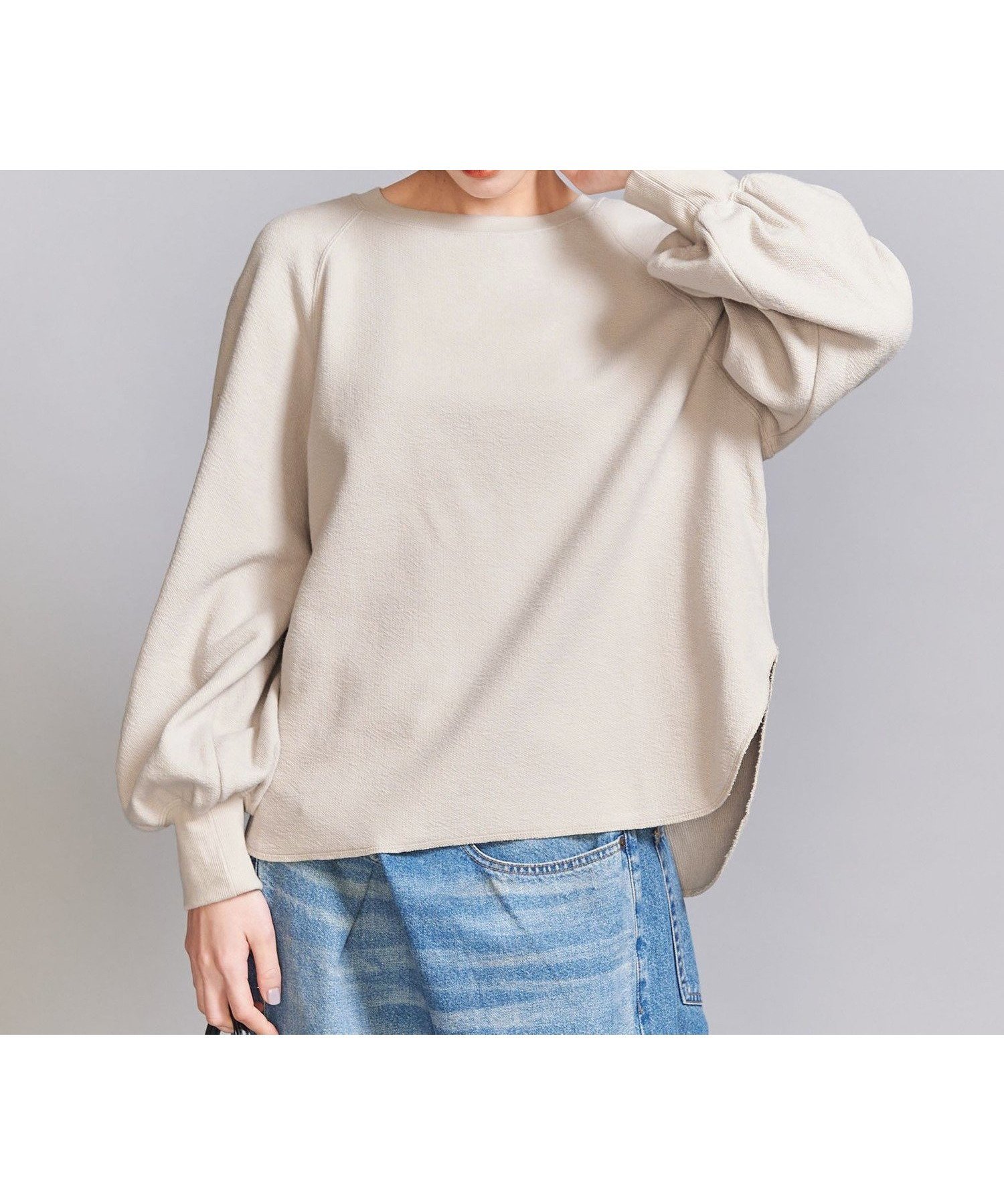 【ユナイテッドアローズ/UNITED ARROWS】のコットン ボリュームスリーブ プルオーバー 人気、トレンドファッション・服の通販 founy(ファニー) 　ファッション　Fashion　レディースファッション　Fashion for Women　トップス・カットソー　Cut & Sew Tops　カジュアルプルオーバー・ニットトップス　Pullovers & Knit Tops / Casual Pullovers　ボリューム袖・フリルスリーブブラウス　Voluminous & Ruffle Sleeves / Puffy Sleeve Tops　スリーブ　Sleeve, Long Sleeve / Short Sleeve　ダブル　Double, Double-Breasted　バランス　Balance, Style Balance　フェイス　Face, Facial Design　フェミニン　Feminine, Girly　フレア　Flare, Flared　アウトレット　Outlet / Clearance　おすすめ　Recommended / Our Picks　 other-1|ID: prp329100004721730 ipo3291000000034123744