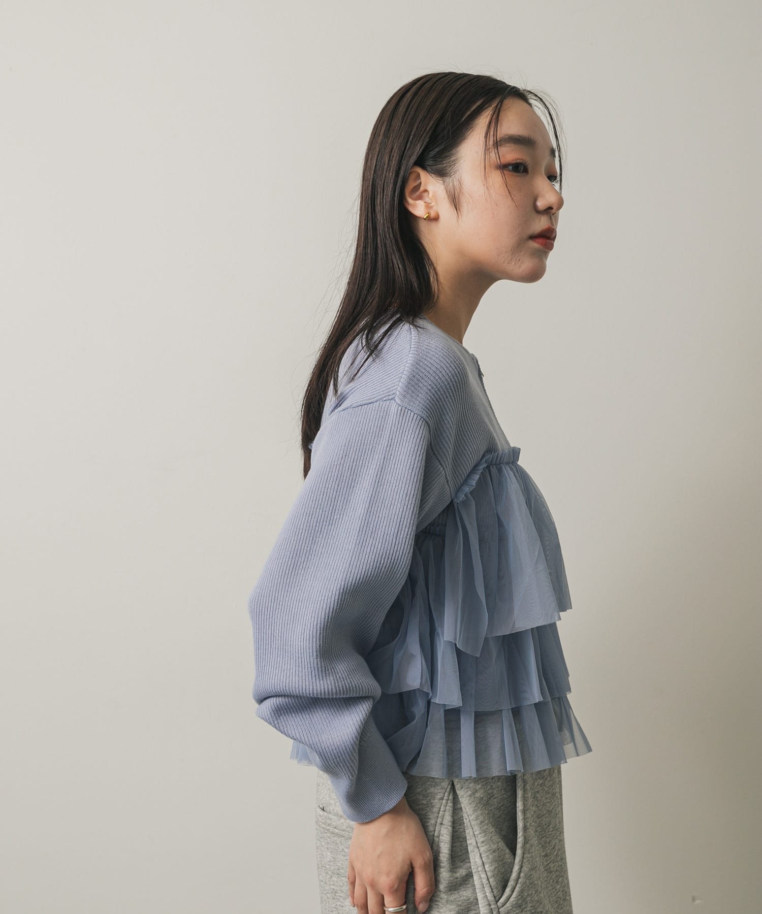 【センスオブプレイス/SENSE OF PLACE by URBAN RESEARCH】のダブルジップフリルニットカーデ インテリア・キッズ・メンズ・レディースファッション・服の通販 founy(ファニー) ファッション Fashion レディースファッション Fashion for Women トップス・カットソー Cut & Sew Tops ニット Knit Tops & Sweaters ライトブルー|ID: prp329100004721801 ipo3291000000034651039