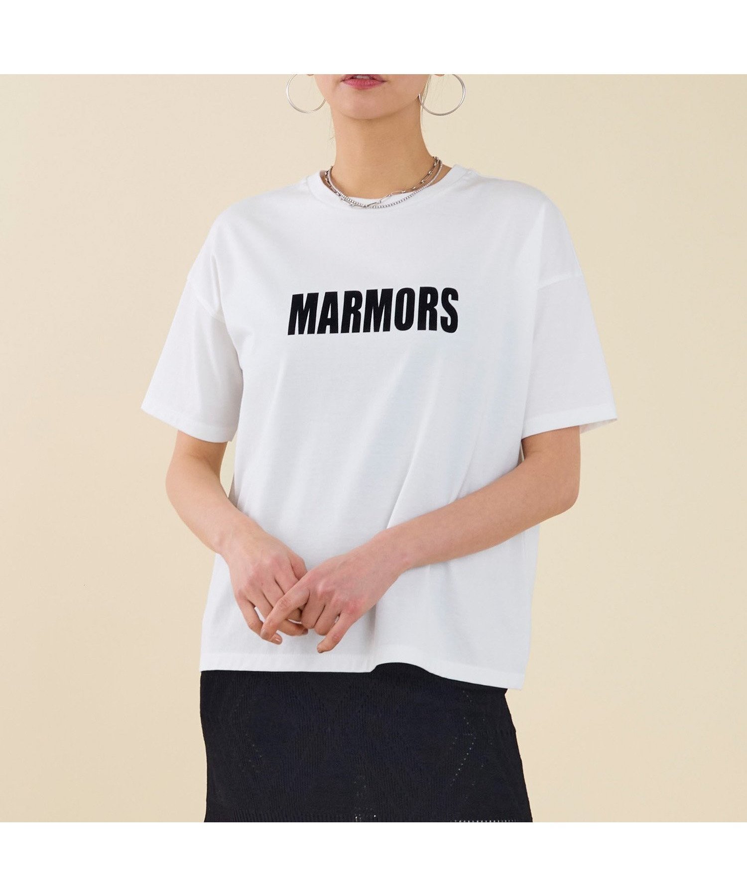 【マイカ ディール/MICA & DEAL】の【marmors】 MARMORS flocky logo T-shirt 人気、トレンドファッション・服の通販 founy(ファニー) 　ファッション　Fashion　レディースファッション　Fashion for Women　トップス・カットソー　Cut & Sew Tops　シャツ・ブラウス・オフィスカジュアル　Elegant Blouses & Button-Ups　ロングTシャツ・Tシャツ　Longline T-Shirts & Tees　アクセサリー　Fashion Accessories　インナー　Innerwear　シンプル　Simple, Minimal　ジャケット　Jacket, Outerwear　スタイリッシュ　Stylish, Fashionable　ストレート　Straight, Straight Cut　定番　Standard, Basic Item　フロント　Front, Front Design　プリント　Print, Printed Pattern　ワンポイント　One Point, Statement Accent　おすすめ　Recommended / Our Picks　 other-1|ID: prp329100004721811 ipo3291000000034125006