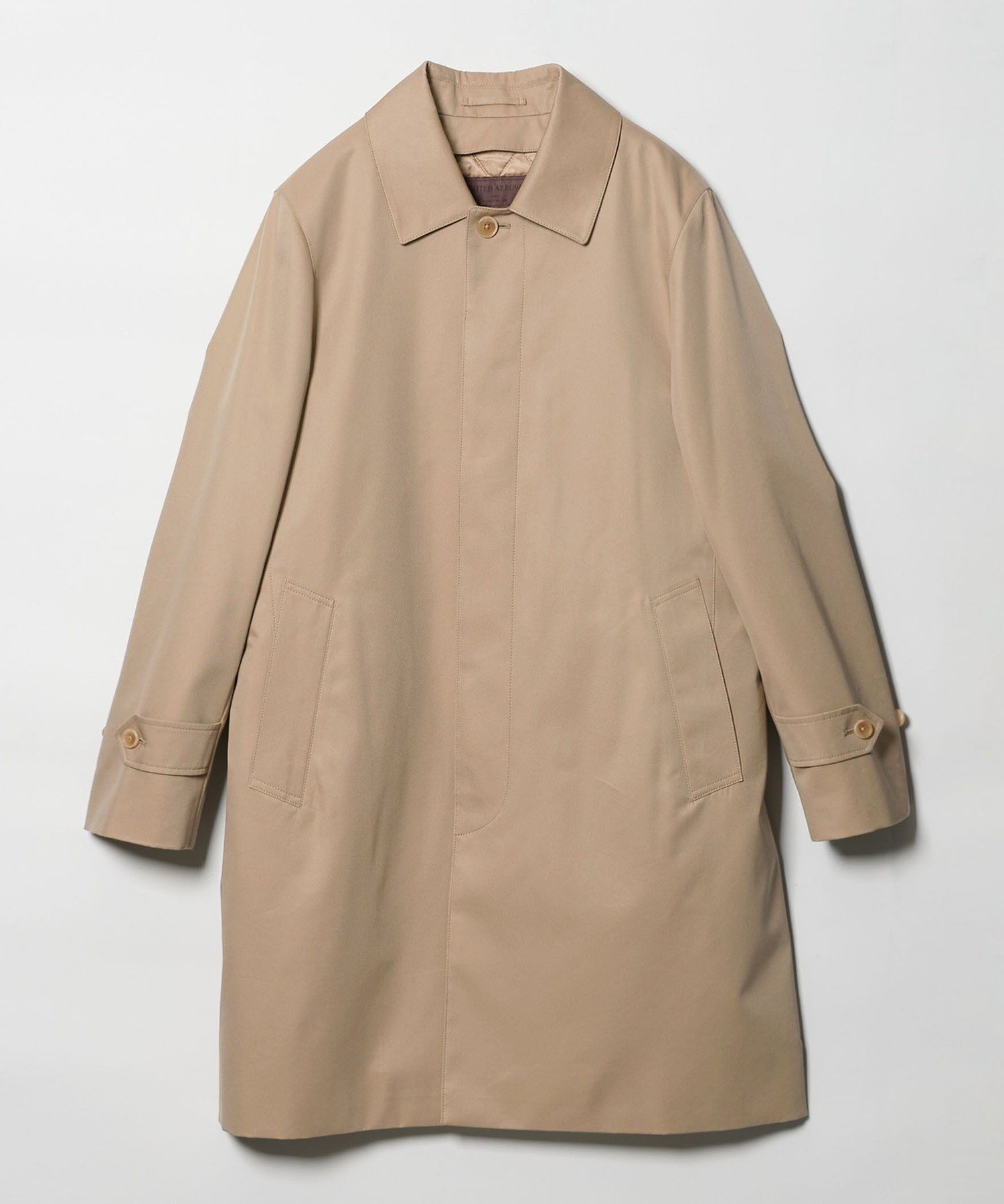 【ユナイテッドアローズ/UNITED ARROWS / MEN】のギャバジン ステンカラーコート 撥水 インテリア・キッズ・メンズ・レディースファッション・服の通販 founy(ファニー) 　ファッション　Fashion　メンズファッション　Fashion for Men　シルケット　Silket, Silky Cotton　ジャケット　Jacket, Outerwear　スラックス　Slacks, Dress Pants　バランス　Balance, Style Balance　フロント　Front, Front Design　モダン　Modern, Contemporary　ライナー　Liner, Inner Layer　ロング　Long, Long-Length　おすすめ　Recommended / Our Picks　エレガント 上品　Elegant　ビジネス 仕事 通勤　Business / Work / Commuting　BEIGE|ID: prp329100004721823 ipo3291000000034125285