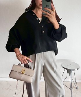 【スタイルドア/STYLEDOOR】のライトダンボールスキッパーコクーンフォルムプルオーバー 人気、トレンドファッション・服の通販 founy(ファニー) ファッション Fashion レディースファッション Fashion for Women トップス・カットソー Cut & Sew Tops カジュアルプルオーバー・ニットトップス Pullovers & Knit Tops / Casual Pullovers 洗える Machine Washable カットソー Cut and Sewn Top シンプル Simple, Minimal スキッパー Skipper, Open Collar スタイリッシュ Stylish, Fashionable デニム Denim, Jeans Material フレア Flare, Flared フロント Front, Front Design ボトム Bottoms, Lower Wear ワイド Wide, Wide Fit エレガント 上品 Elegant |ID:prp329100004721867