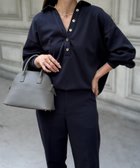【スタイルドア/STYLEDOOR】のライトダンボールスキッパーコクーンフォルムプルオーバー 人気、トレンドファッション・服の通販 founy(ファニー) ファッション Fashion レディースファッション Fashion for Women トップス・カットソー Cut & Sew Tops カジュアルプルオーバー・ニットトップス Pullovers & Knit Tops / Casual Pullovers 洗える Machine Washable カットソー Cut and Sewn Top シンプル Simple, Minimal スキッパー Skipper, Open Collar スタイリッシュ Stylish, Fashionable デニム Denim, Jeans Material フレア Flare, Flared フロント Front, Front Design ボトム Bottoms, Lower Wear ワイド Wide, Wide Fit エレガント 上品 Elegant thumbnail ネイビー|ID: prp329100004721867 ipo3291000000034271566