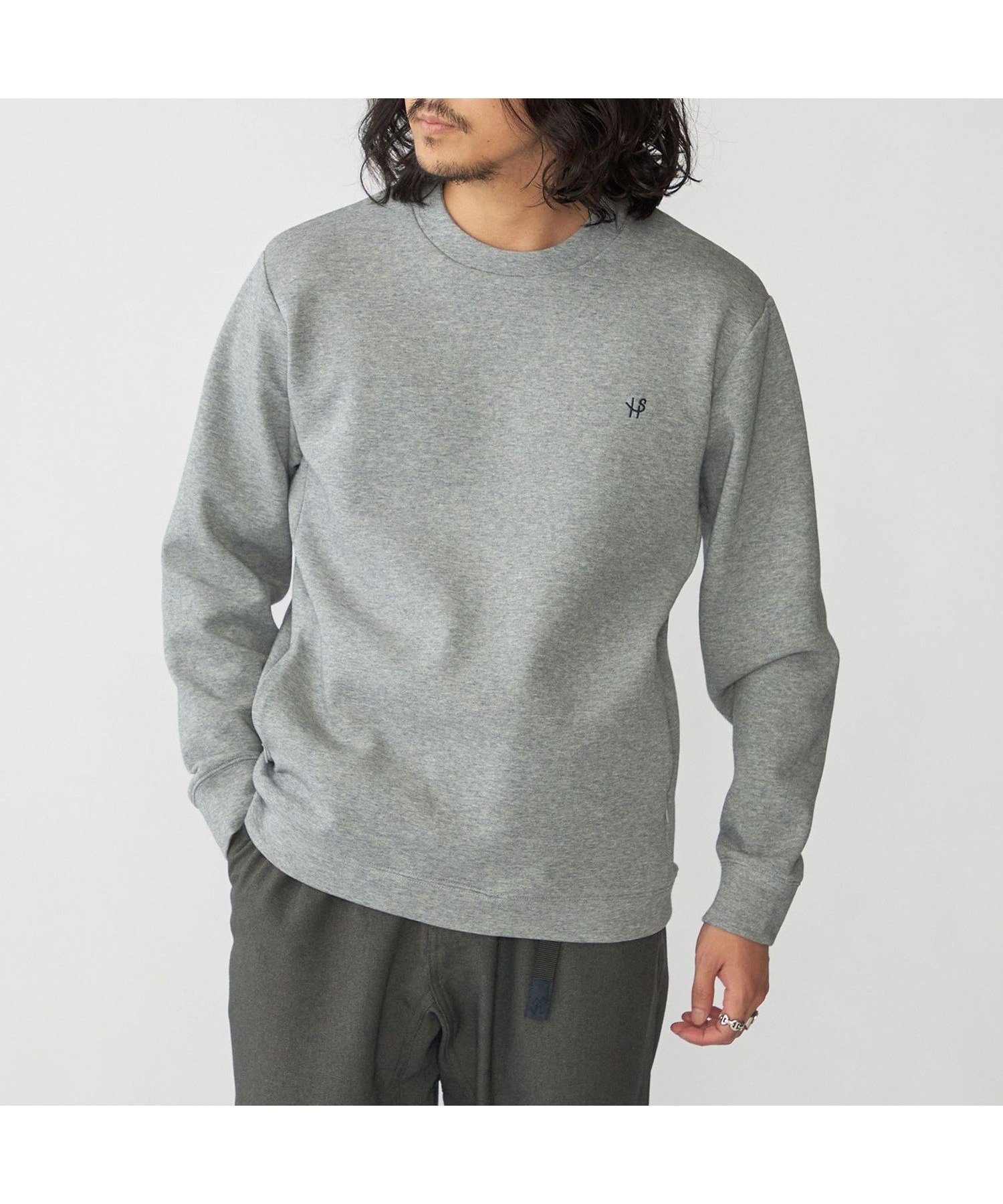 【シップス/SHIPS / MEN】の【WEB限定】SHIPS テレワーク ビズ ワンポイントロゴ ハイゲージ ダブルニット スウェット インテリア・キッズ・メンズ・レディースファッション・服の通販 founy(ファニー) 　ファッション　Fashion　メンズファッション　Fashion for Men　インナー　Innerwear　エレガント 上品　Elegant　カットソー　Cut and Sewn Top　ジャケット　Jacket, Outerwear　スウェット / スエット　Sweatshirt, Sweatwear　セットアップ　Set-Up, Coordinated Outfit　ダブル　Double, Double-Breasted　バランス　Balance, Style Balance　パターン　Pattern, Design Print　ブルゾン　Blouson, Bomber Jacket　ベーシック　Basic, Essential　ルーズ　Loose, Oversized　ワンポイント　One Point, Statement Accent　ビジネス 仕事 通勤　Business / Work / Commuting　グレー|ID: prp329100004721871 ipo3291000000034198370
