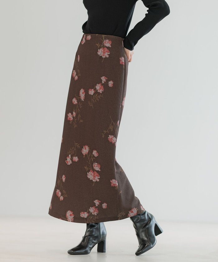 【アンデミュウ/Andemiu】のゴブランIラインスカート インテリア・キッズ・メンズ・レディースファッション・服の通販 founy(ファニー) https://founy.com/ ファッション Fashion レディースファッション Fashion for Women スカート Skirts おすすめ Recommended / Our Picks カットソー Cut and Sewn Top ジャカード／ジャガード Jacquard, Woven Pattern ストレッチ Stretch, Stretchy Fabric フラワー Flower, Floral ポケット Pocket, Pocket Detail 定番 Standard, Basic Item 旅行 Travel A/W・秋冬 Autumn/Winter |ID: prp329100004722006 ipo3291000000034651941