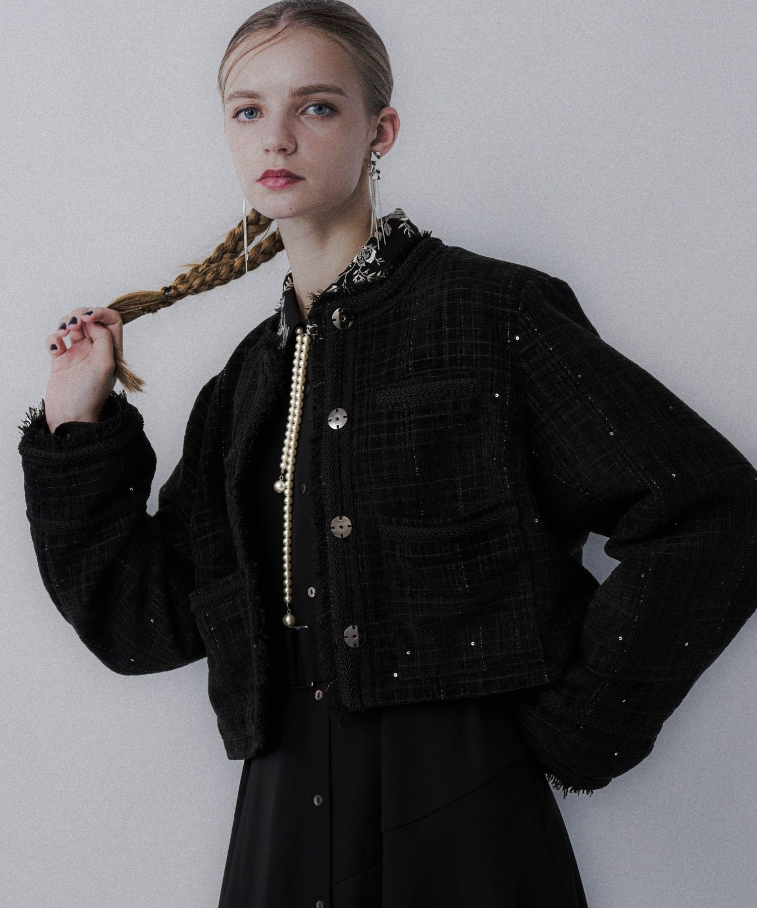 【ハレ/HARE】のアソートラメツイードジャケット インテリア・キッズ・メンズ・レディースファッション・服の通販 founy(ファニー) 　ファッション　Fashion　レディースファッション　Fashion for Women　アウター　Coat / Outerwear Collection　レディースジャケット・軽アウター　Jackets　おすすめ　Recommended / Our Picks　インナー　Innerwear　ウェーブ　Wavy Pattern　カットソー　Cut and Sewn Top　クラシック　Classic, Timeless Style　クール　Cool, Chic　コンパクト　Compact, Small Size　シンプル　Simple, Minimal　ジャケット　Jacket, Outerwear　スタイリッシュ　Stylish, Fashionable　ストレート　Straight, Straight Cut　スパンコール　Sequins, Sequin Embellishment　セットアップ　Set-Up, Coordinated Outfit　ツイード　Twill, Twill Weave　デニム　Denim, Jeans Material　トレンド　Trend, Trending Now　ポケット　Pocket, Pocket Detail　レース　Lace, Lace Fabric　ワイド　Wide, Wide Fit　帽子　Hat, Headwear　ブラック09|ID: prp329100004722035 ipo3291000000034128561