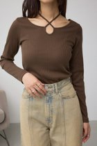 【アズール バイ マウジー/AZUL by moussy】のチョーカータイトトップス 人気、トレンドファッション・服の通販 founy(ファニー) ファッション Fashion レディースファッション Fashion for Women トップス・カットソー Cut & Sew Tops おすすめ Recommended / Our Picks インナー Innerwear カーディガン Cardigan, Knitwear デコルテ Décolleté, Neckline トレンド Trend, Trending Now フィット Fit, Slim Fit フロント Front, Front Design リボン Ribbon, Bow thumbnail BRN|ID: prp329100004722069 ipo3291000000034274673