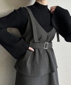 【ジュノア/JUNOAH】のVネックジャンスカキャミワンピース チャコール|ID: prp329100004722126 ipo3291000000034467563