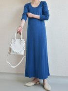 【スレンダー/SLENDER】のラウンドネックマキシワンピース 人気、トレンドファッション・服の通販 founy(ファニー) ファッション Fashion レディースファッション Fashion for Women ワンピース Dresses マキシ丈ワンピース・ロングドレス Maxi Dresses / Long One-Pieces 春 Spring 秋 Autumn シンプル Simple, Minimal ストレッチ Stretch, Stretchy Fabric デニム Denim, Jeans Material 長袖 Long Sleeve, Full Sleeve ボーダー Border, Stripe ロング Long, Long-Length 冬 Winter / This Winter thumbnail ブルー|ID: prp329100004722159 ipo3291000000034238560