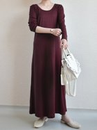 【スレンダー/SLENDER】のラウンドネックマキシワンピース 人気、トレンドファッション・服の通販 founy(ファニー) ファッション Fashion レディースファッション Fashion for Women ワンピース Dresses マキシ丈ワンピース・ロングドレス Maxi Dresses / Long One-Pieces 春 Spring 秋 Autumn シンプル Simple, Minimal ストレッチ Stretch, Stretchy Fabric デニム Denim, Jeans Material 長袖 Long Sleeve, Full Sleeve ボーダー Border, Stripe ロング Long, Long-Length 冬 Winter / This Winter thumbnail ワイン|ID: prp329100004722159 ipo3291000000034238566