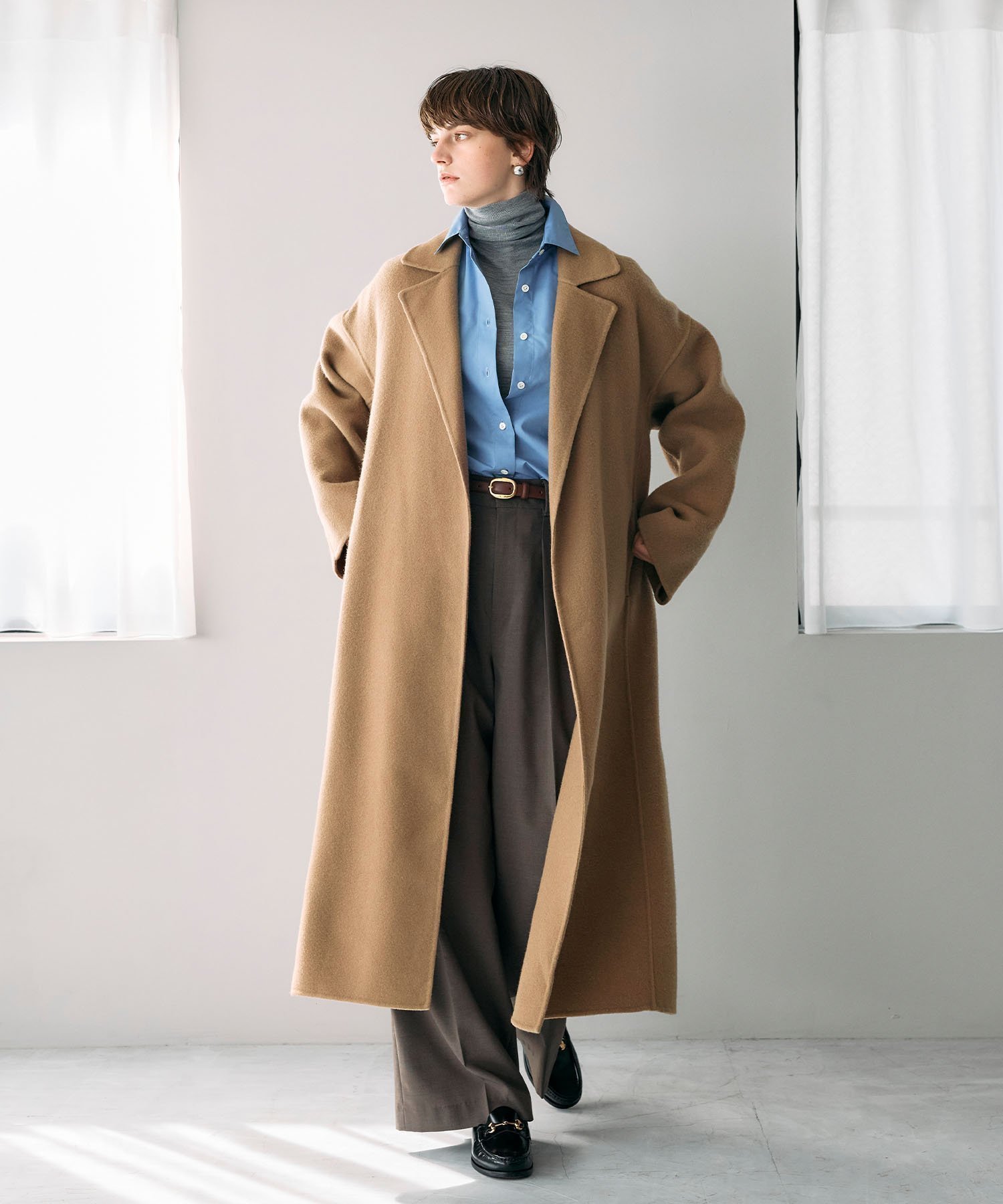 【ノーク/N.O.R.C】のウールメルトンロングリバーコート インテリア・キッズ・メンズ・レディースファッション・服の通販 founy(ファニー) 　ファッション　Fashion　レディースファッション　Fashion for Women　アウター　Coat / Outerwear Collection　コート・ロングコート・ピーコート　Long Coats, Peacoats & More　くるぶし　Ankle-Length　コンパクト　Compact, Small Size　今季　This Season, Current Season　スタイリッシュ　Stylish, Fashionable　定番　Standard, Basic Item　人気　Popular, Best Seller　バランス　Balance, Style Balance　メルトン　Melton, Heavy Wool　ロング　Long, Long-Length　おすすめ　Recommended / Our Picks　エレガント 上品　Elegant　キャメル|ID: prp329100004722164 ipo3291000000034184937