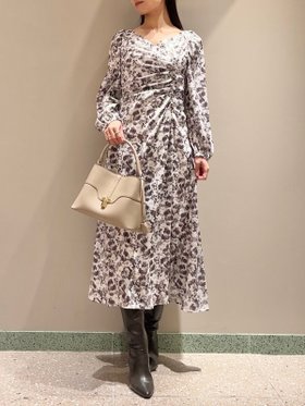 【スナイデル/SNIDEL】のジャガードプリントワンピース 人気、トレンドファッション・服の通販 founy(ファニー) ファッション Fashion レディースファッション Fashion for Women ワンピース Dresses ギャザー Gathered, Ruffled スマート Smart, Elegant プリント Print, Printed Pattern リボン Ribbon, Bow |ID:prp329100004722196