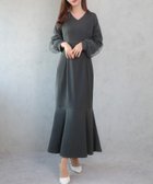 【ジュノア/JUNOAH】のセネア Vネックマーメイドワンピース チャコール|ID: prp329100004722219 ipo3291000000034467508