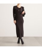 【プロポーション ボディドレッシング/PROPORTION BODY DRESSING】のケープ風レース付きニットワンピース 25AW チャコール2|ID: prp329100004722224 ipo3291000000034609517