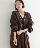 【ローリーズファーム/LOWRYS FARM】の7GハイショクVカーディガン 人気、トレンドファッション・服の通販 founy(ファニー) ファッション Fashion レディースファッション Fashion for Women トップス・カットソー Cut & Sew Tops カーディガン・羽織り Layered Style Cardigans アクリル Acrylic Material カーディガン Cardigan, Knitwear ショート Short, Short Length シンプル Simple, Minimal ダブル Double, Double-Breasted デニム Denim, Jeans Material フレア Flare, Flared ロング Long, Long-Length ワイド Wide, Wide Fit 定番 Standard, Basic Item 畦 Ribbed Knit thumbnail ブラウン|ID: prp329100004722255 ipo3291000000034374083