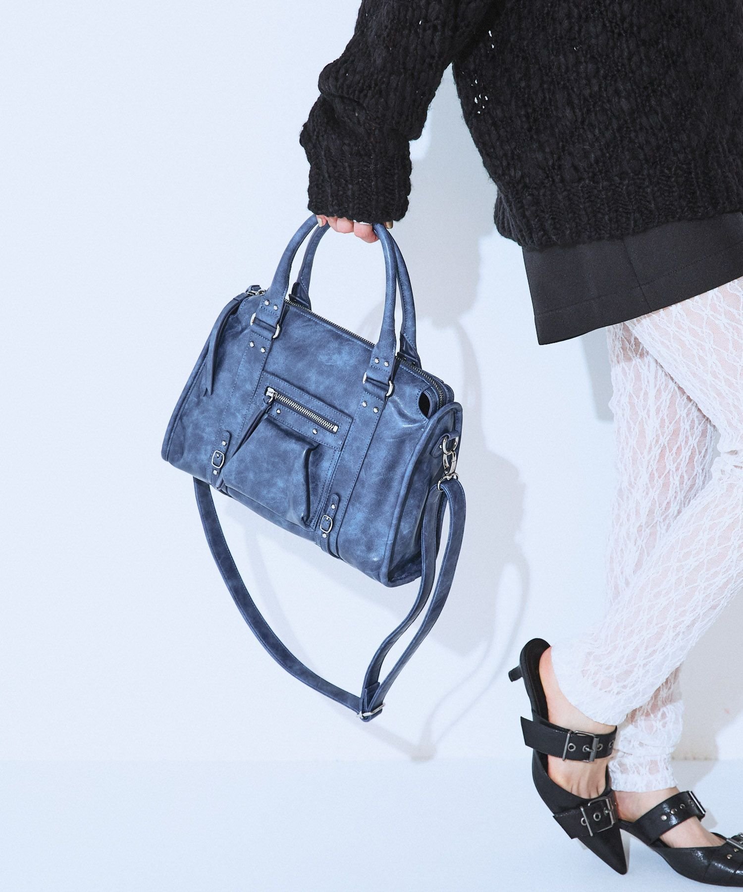【ジーナシス/JEANASiS】のアンティークフェイクレザーボストン インテリア・キッズ・メンズ・レディースファッション・服の通販 founy(ファニー) 　ファッション　Fashion　レディースファッション　Fashion for Women　アンティーク　Antique-Inspired　ヴィンテージ　Vintage Style　今季　This Season, Current Season　ショルダー　Shoulder, Shoulder Strap　ジャケット　Jacket, Outerwear　デニム　Denim, Jeans Material　トレンド　Trend, Trending Now　フェイクレザー　Faux Leather, PU Leather　ボストン　Boston　ポケット　Pocket, Pocket Detail　おすすめ　Recommended / Our Picks　夏　Summer　ブルー|ID: prp329100004722282 ipo3291000000034264373