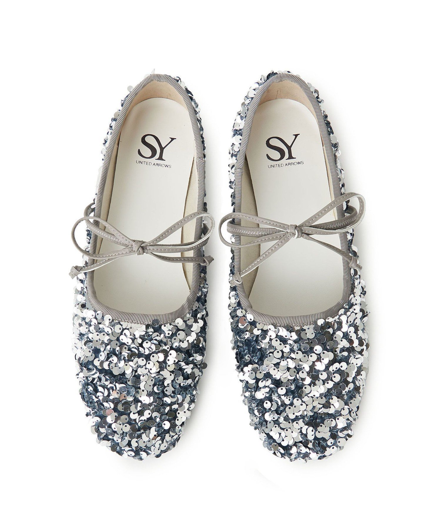 【オデット エ オディール/Odette e Odile】のSY スパンコールバレエ フラット10●↑ インテリア・キッズ・メンズ・レディースファッション・服の通販 founy(ファニー) 　ファッション　Fashion　レディースファッション　Fashion for Women　シャーリング　Shirring, Ruched　シューズ　Shoes, Footwear　シンプル　Simple, Minimal　スパンコール　Sequins, Sequin Embellishment　ツイード　Twill, Twill Weave　トレンド　Trend, Trending Now　バレエ　Ballet, Ballet Style　パープル　Purple, Violet　フラット　Flat, Flat Shoes　ベロア　Velour, Soft Velvet　リアル　Real, Realistic　リボン　Ribbon, Bow　LT.GRAY|ID: prp329100004722341 ipo3291000000034878922