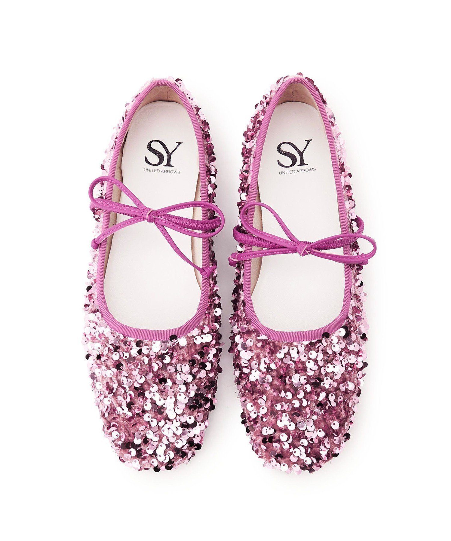 【オデット エ オディール/Odette e Odile】のSY スパンコールバレエ フラット10●↑ インテリア・キッズ・メンズ・レディースファッション・服の通販 founy(ファニー) 　ファッション　Fashion　レディースファッション　Fashion for Women　シャーリング　Shirring, Ruched　シューズ　Shoes, Footwear　シンプル　Simple, Minimal　スパンコール　Sequins, Sequin Embellishment　ツイード　Twill, Twill Weave　トレンド　Trend, Trending Now　バレエ　Ballet, Ballet Style　パープル　Purple, Violet　フラット　Flat, Flat Shoes　ベロア　Velour, Soft Velvet　リアル　Real, Realistic　リボン　Ribbon, Bow　LT.PINK|ID: prp329100004722341 ipo3291000000034878923