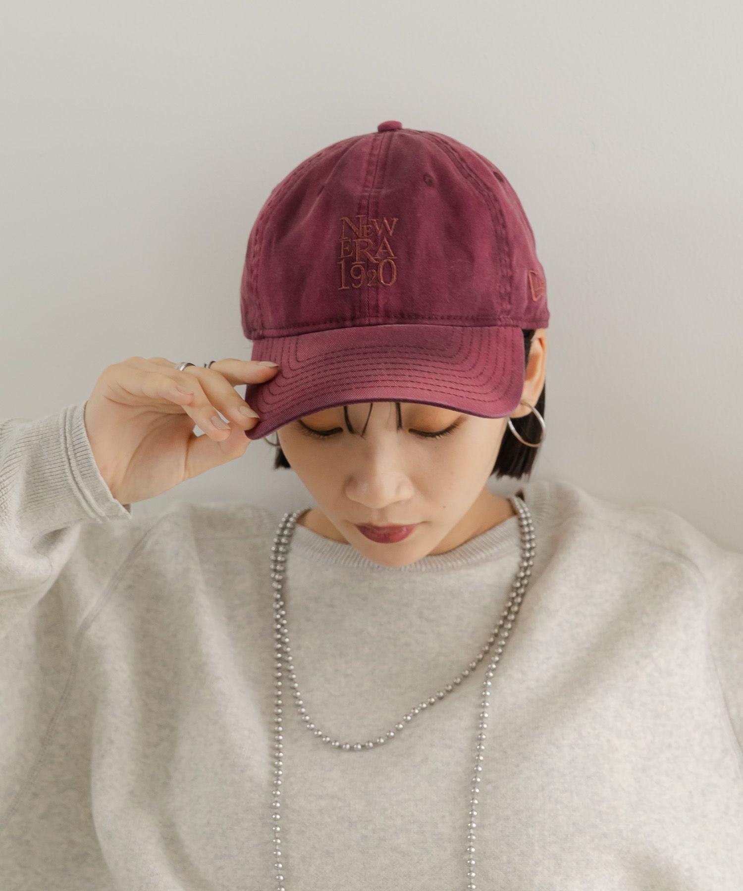 【ローリーズファーム/LOWRYS FARM】のビンテージウォッシュ NEW ERA インテリア・キッズ・メンズ・レディースファッション・服の通販 founy(ファニー) 　ファッション　Fashion　レディースファッション　Fashion for Women　ウォッシュ　Washed Finish　キャップ　Cap, Baseball Cap　シンプル　Simple, Minimal　スポーツ　Sports, Activewear　デニム　Denim, Jeans Material　フロント　Front, Front Design　ベーシック　Basic, Essential　ヴィンテージ　Vintage Style　レッド38|ID: prp329100004722430 ipo3291000000034250904