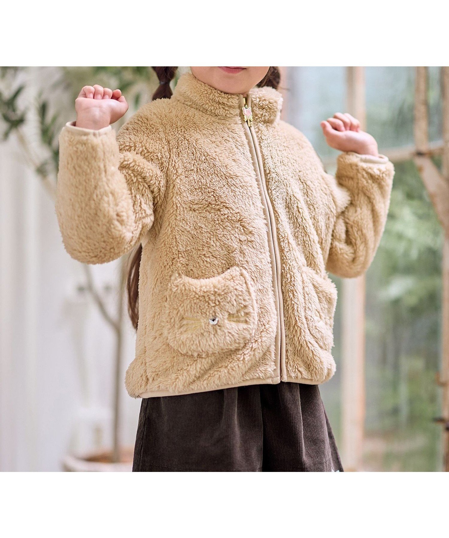 【エニー/ANY / KIDS】の【ドッキング可能】ネコボアブルゾン インテリア・キッズ・メンズ・レディースファッション・服の通販 founy(ファニー) 　ファッション　Fashion　キッズファッション　Fashion for Kids　洗える　Machine Washable　チェック　Check, Plaid, Tartan　チャーム　Charm, Pendant　ドッキング　Docking, Mixed Material　ネコ　Cat, Feline Motif　パーカー　Hoodie, Parka　ベーシック　Basic, Essential　ポケット　Pocket, Pocket Detail　防寒　Cold Protection, Winter-Ready　ライナー　Liner, Inner Layer　ラベンダー　Lavender　ループ　Loop, Loop Knit　ベージュ[033]|ID: prp329100004722464 ipo3291000000034624691