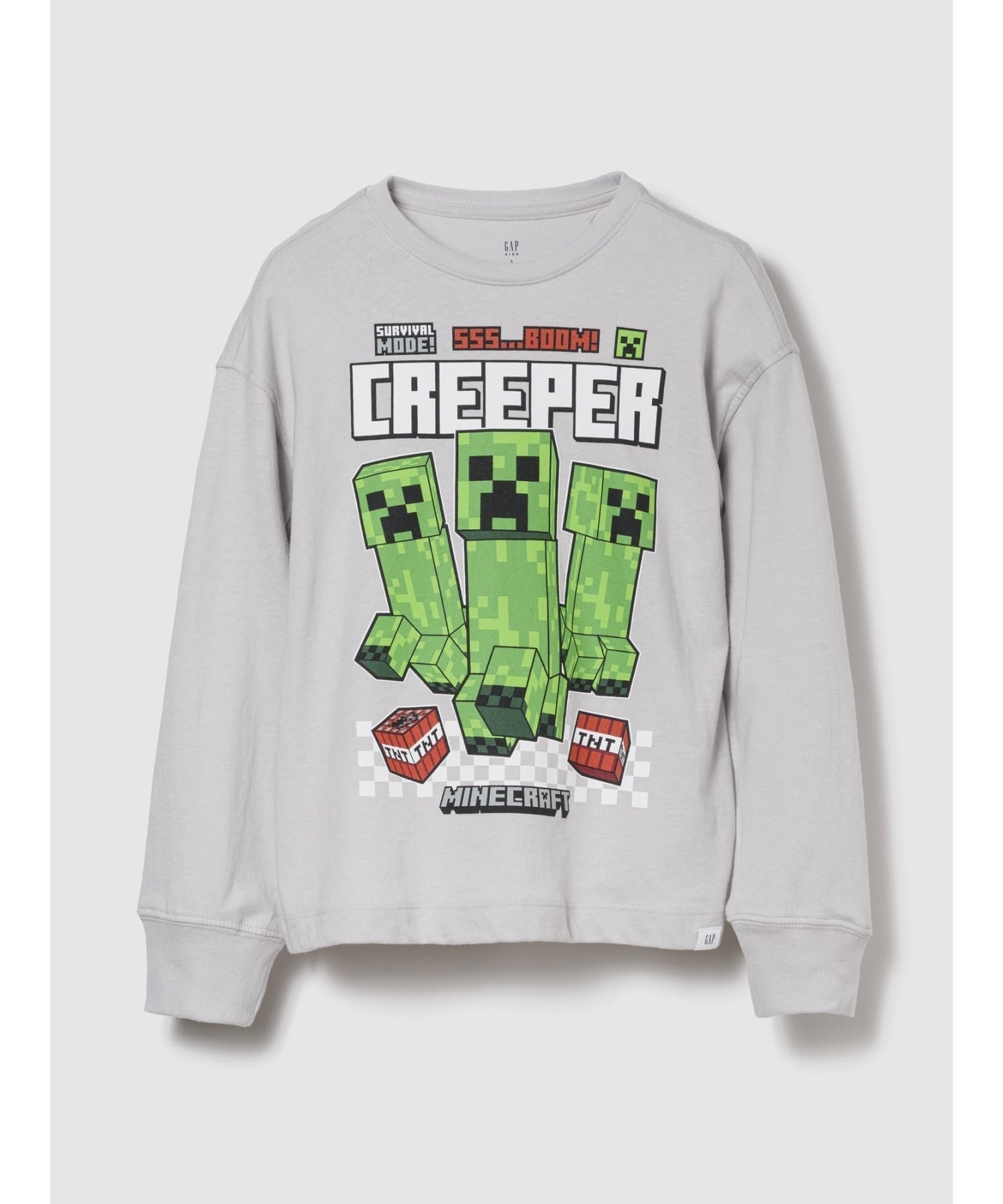 【ギャップ/GAP / KIDS】のマインクラフト グラフィックTシャツ インテリア・キッズ・メンズ・レディースファッション・服の通販 founy(ファニー) 　ファッション　Fashion　キッズファッション　Fashion for Kids　キャラクター　Character, Licensed Characters　グラフィック　Graphic, Graphic Design　スリーブ　Sleeve, Long Sleeve / Short Sleeve　プリント　Print, Printed Pattern　ロング　Long, Long-Length　GREY_CRYSTAL|ID: prp329100004722466 ipo3291000000034132569