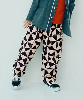 【エフオー オンラインストア/F.O.Online Store / KIDS】の総柄ツイルワイドパンツ 人気、トレンドファッション・服の通販 founy(ファニー) ファッション Fashion キッズファッション Fashion for Kids ボトムス Bottoms プリント Print, Printed Pattern ポケット Pocket, Pocket Detail |ID:prp329100004722475