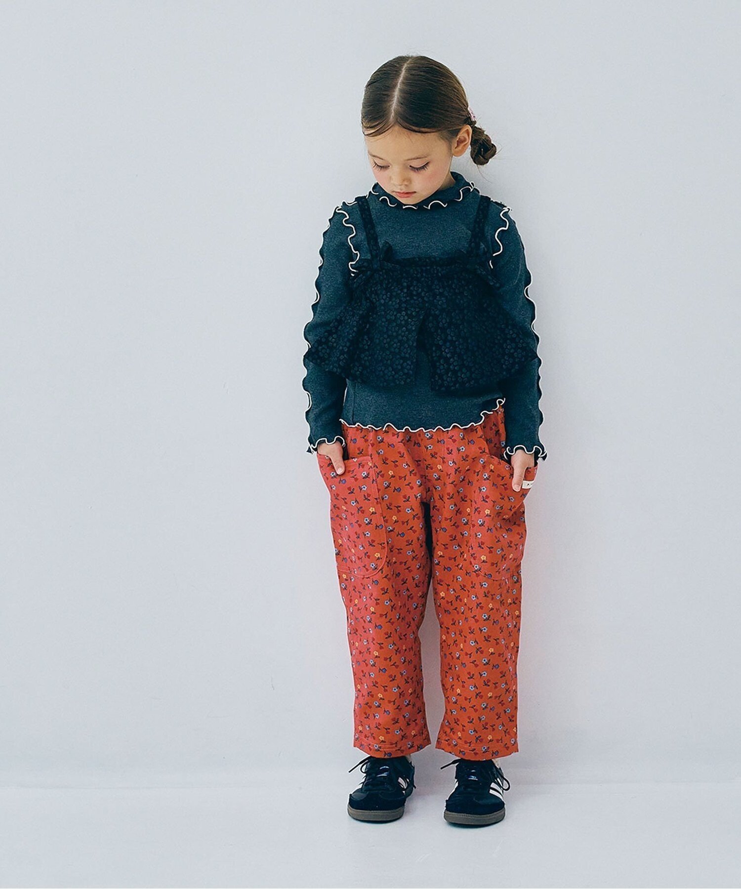 【エフオー オンラインストア/F.O.Online Store / KIDS】の総柄ツイルワイドパンツ インテリア・キッズ・メンズ・レディースファッション・服の通販 founy(ファニー) 　ファッション　Fashion　キッズファッション　Fashion for Kids　ボトムス　Bottoms　プリント　Print, Printed Pattern　ポケット　Pocket, Pocket Detail　レッド|ID: prp329100004722475 ipo3291000000034132618