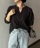 【ジェナ エスパス メルヴェイユ/Jena espace merveilleux】のカタアゼ編みVネックニット チャコールグレー|ID: prp329100004722534 ipo3291000000034132892