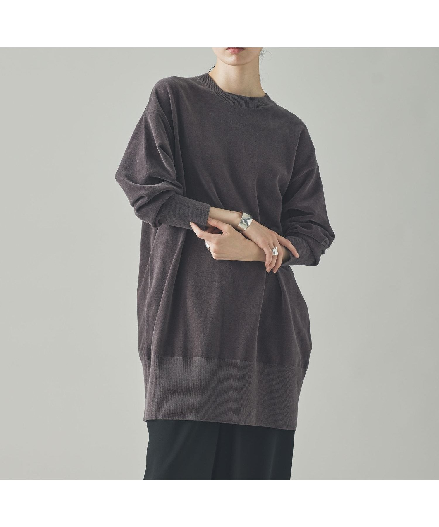 【カレンソロジー/Curensology】のニットベロアチュニック 人気、トレンドファッション・服の通販 founy(ファニー) 　ファッション　Fashion　レディースファッション　Fashion for Women　トップス・カットソー　Cut & Sew Tops　ニット　Knit Tops & Sweaters　ベロアトップス　Velour Tops / Velvet-Look Items　エレガント 上品　Elegant　ショート　Short, Short Length　ストレッチ　Stretch, Stretchy Fabric　チュニック　Tunic, Long Top　ベロア　Velour, Soft Velvet　リラックス　Relax, Relaxed Fit　ロング　Long, Long-Length　おすすめ　Recommended / Our Picks　 other-1|ID: prp329100004722555 ipo3291000000035089601