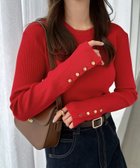 【アンドミー/andme】の金ボタン 長袖 リブ ニット トップス【無地/ボーダー】 人気、トレンドファッション・服の通販 founy(ファニー) ファッション Fashion レディースファッション Fashion for Women トップス・カットソー Cut & Sew Tops ニット Knit Tops & Sweaters ストレッチ Stretch, Stretchy Fabric ベーシック Basic, Essential ボーダー Border, Stripe 無地 Plain, Solid Color 長袖 Long Sleeve, Full Sleeve thumbnail レッド|ID: prp329100004722569 ipo3291000000034216129