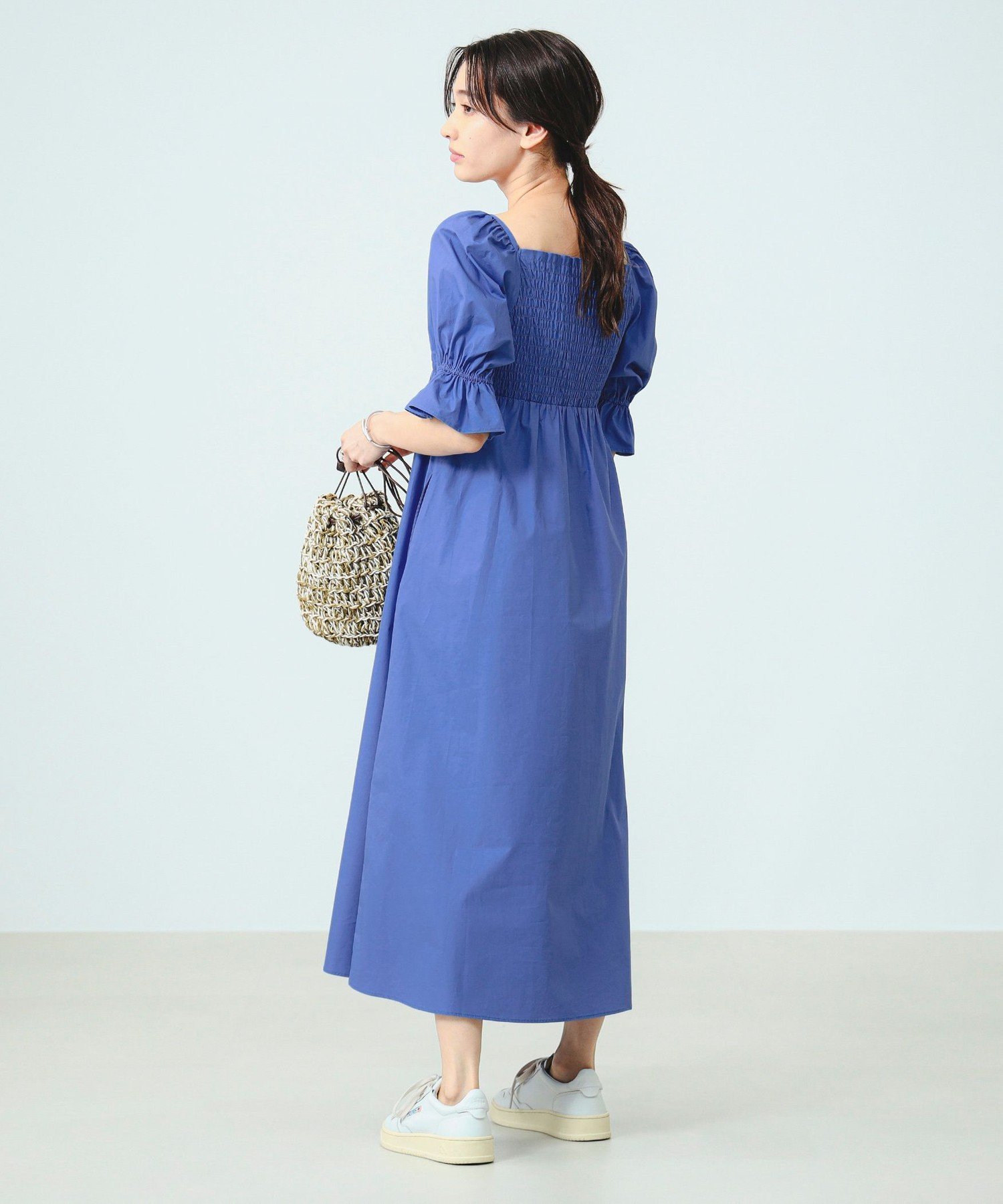 【ビームス ウイメン/BEAMS】のシャーリング ワンピース インテリア・キッズ・メンズ・レディースファッション・服の通販 founy(ファニー) 　ファッション　Fashion　レディースファッション　Fashion for Women　ワンピース　Dresses　ギャザー　Gathered, Ruffled　シャーリング　Shirring, Ruched　スリーブ　Sleeve, Long Sleeve / Short Sleeve　タイプライター　Typewriter Fabric, Crisp Cotton　デニム　Denim, Jeans Material　フィット　Fit, Slim Fit　再入荷　Restock / Back in Stock　おすすめ　Recommended / Our Picks　夏　Summer　BLUE|ID: prp329100004722592 ipo3291000000034133136