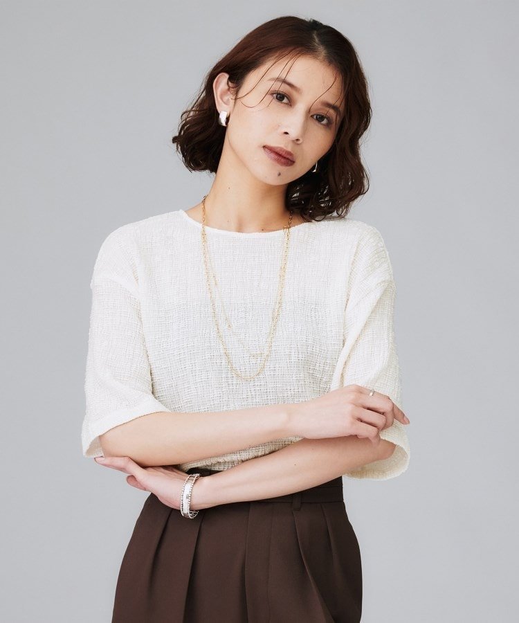 【アンタイトル/UNTITLED】の【五分袖/ジャージトップス】スラブカールマイヤープルオーバー 人気、トレンドファッション・服の通販 founy(ファニー) ファッション Fashion レディースファッション Fashion for Women トップス・カットソー Cut & Sew Tops カジュアルプルオーバー・ニットトップス Pullovers & Knit Tops / Casual Pullovers おすすめ Recommended / Our Picks シンプル Simple, Minimal スマート Smart, Elegant ドレープ Drape, Draping Fabric ミックス Mix, Mixed Style エレガント 上品 Elegant other-1|ID: prp329100004722882 ipo3291000000034436302